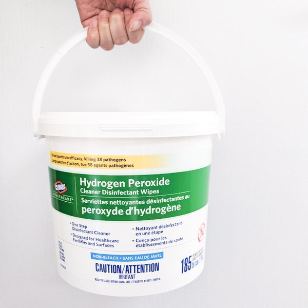 Clorox Hydrogen Peroxide Wipes Bucket (185 ct)